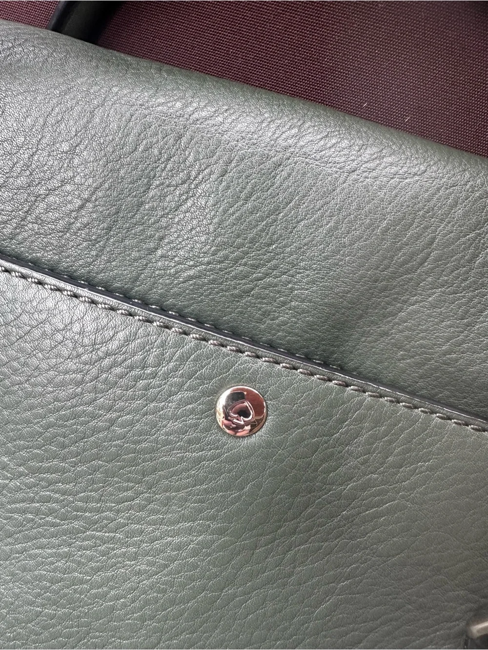 kate spade Olive Green Leather Satchel with Gold-Tone Hardware